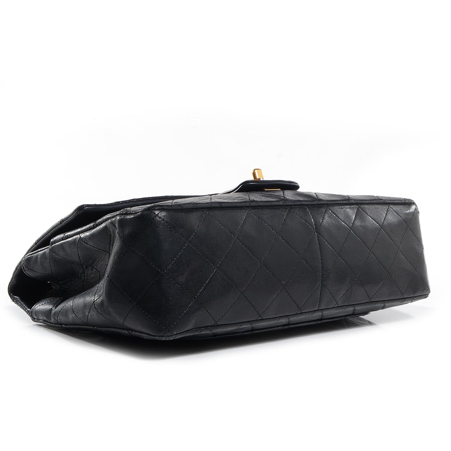 Lambskin Medium Single Flap Black
