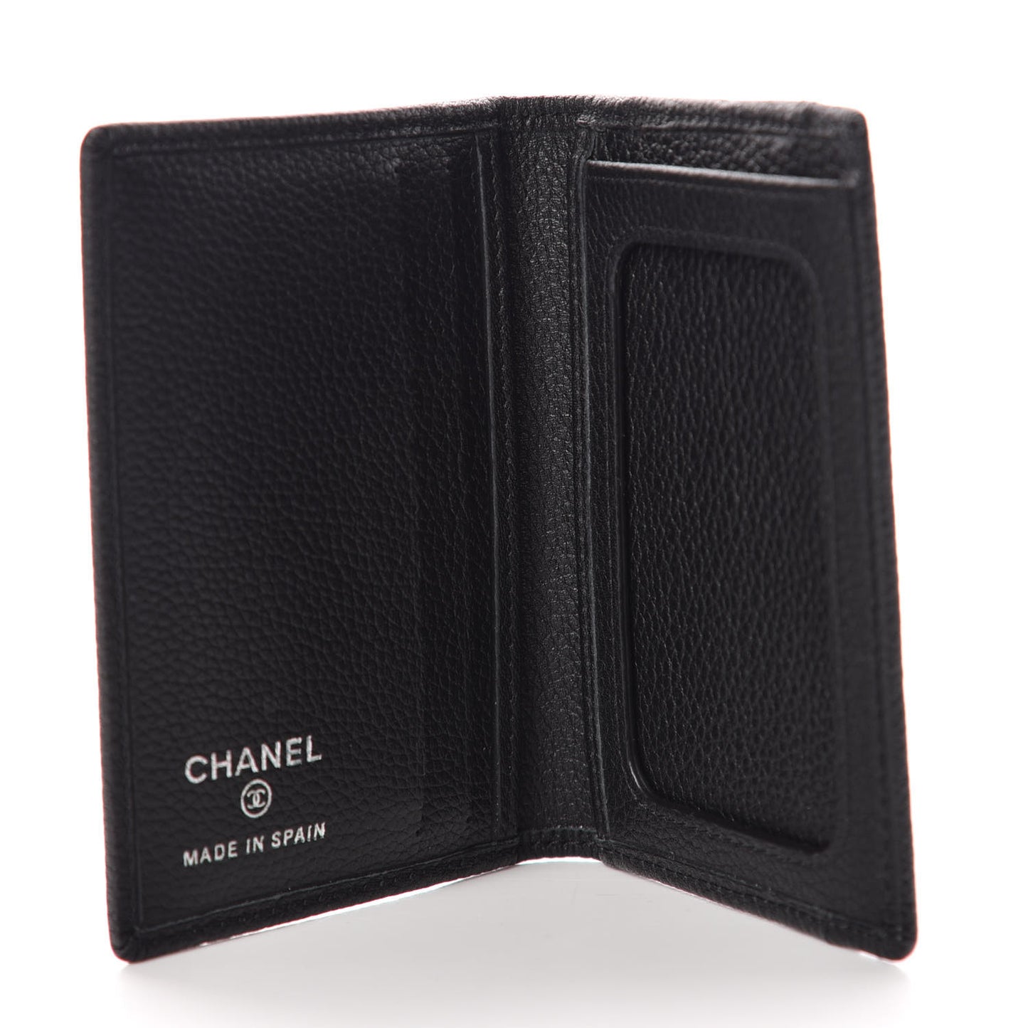 Grained Calfskin CC Card Holder Wallet Black