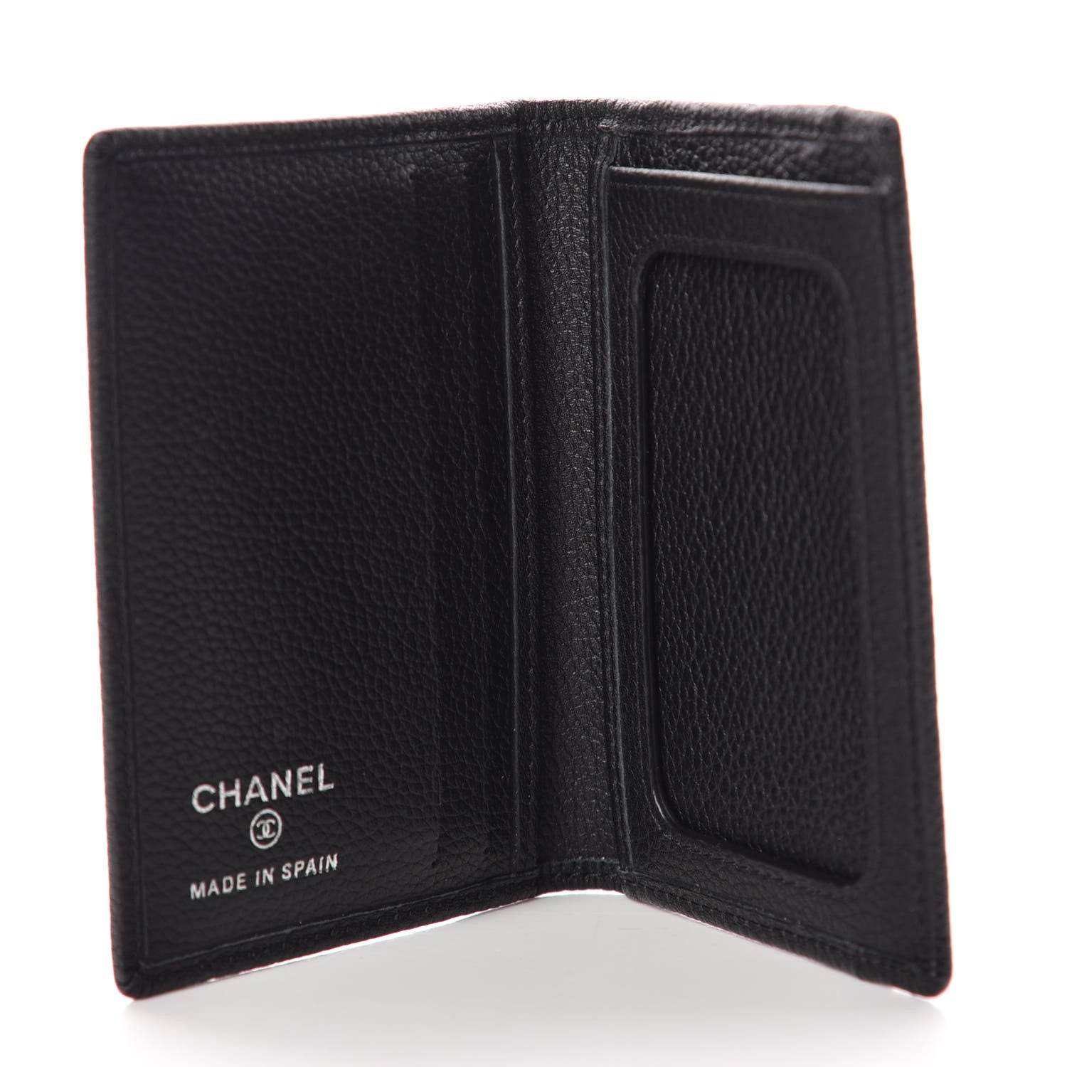 Chanel Grained Calfskin CC Card Holder Wallet Black 5 of 8