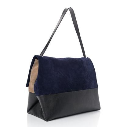 Celine Calfskin Suede All Soft Shoulder Bag Ocean Blue 2 of 5