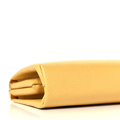Prada Saffiano Lux East West Frame Clutch Ginestra 8 of 12