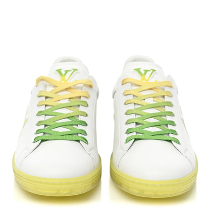 Louis Vuitton Calfskin Mens Luxembourg Samothrace Sneakers 9 White Yellow Green 2 of 10