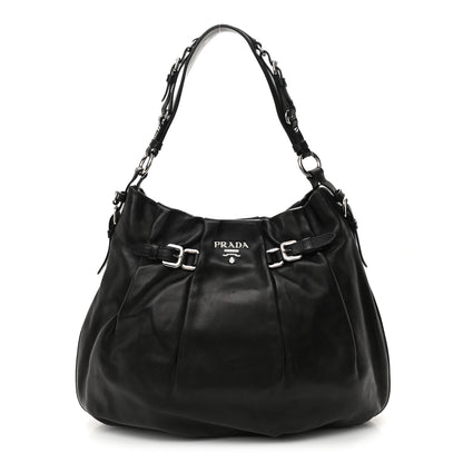Prada Vitello Daino Soft Shoulder Bag Black 1 of 11