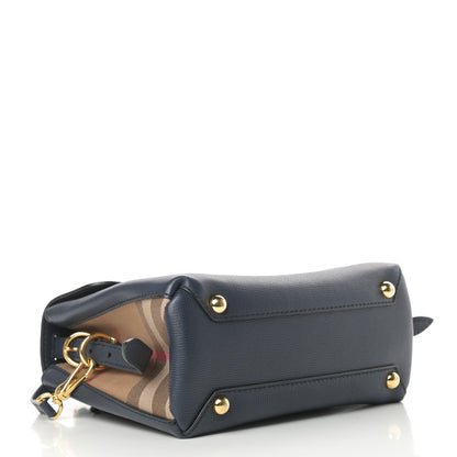 Burberry Derby Calfskin House Check Small Camberley Ink Blue 4 of 12