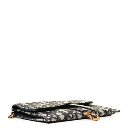Christian Dior Oblique Saddle Chain Long Wallet Blue 3 of 7