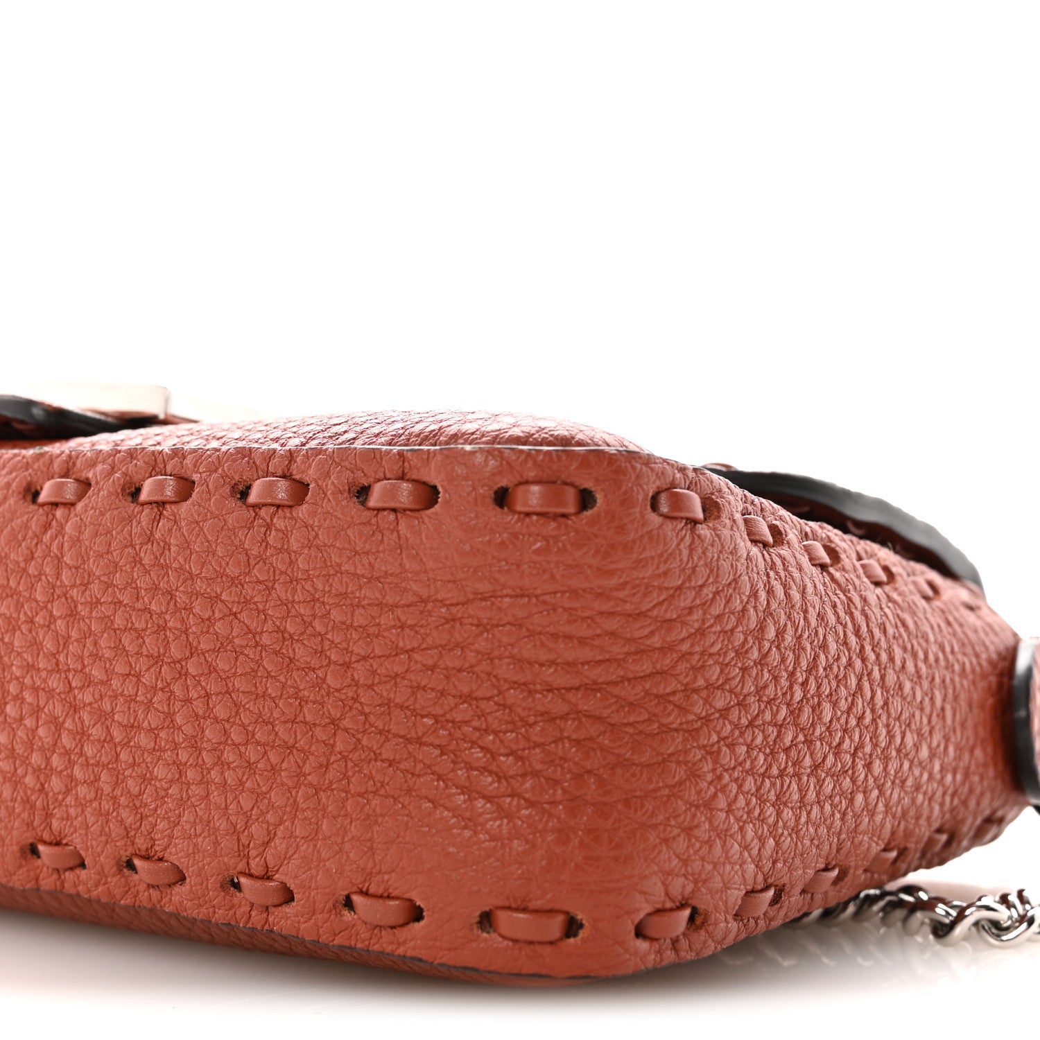 Fendi Cuoio Romano Selleria Macro Stitchings Mini Baguette Sienna 9 of 9