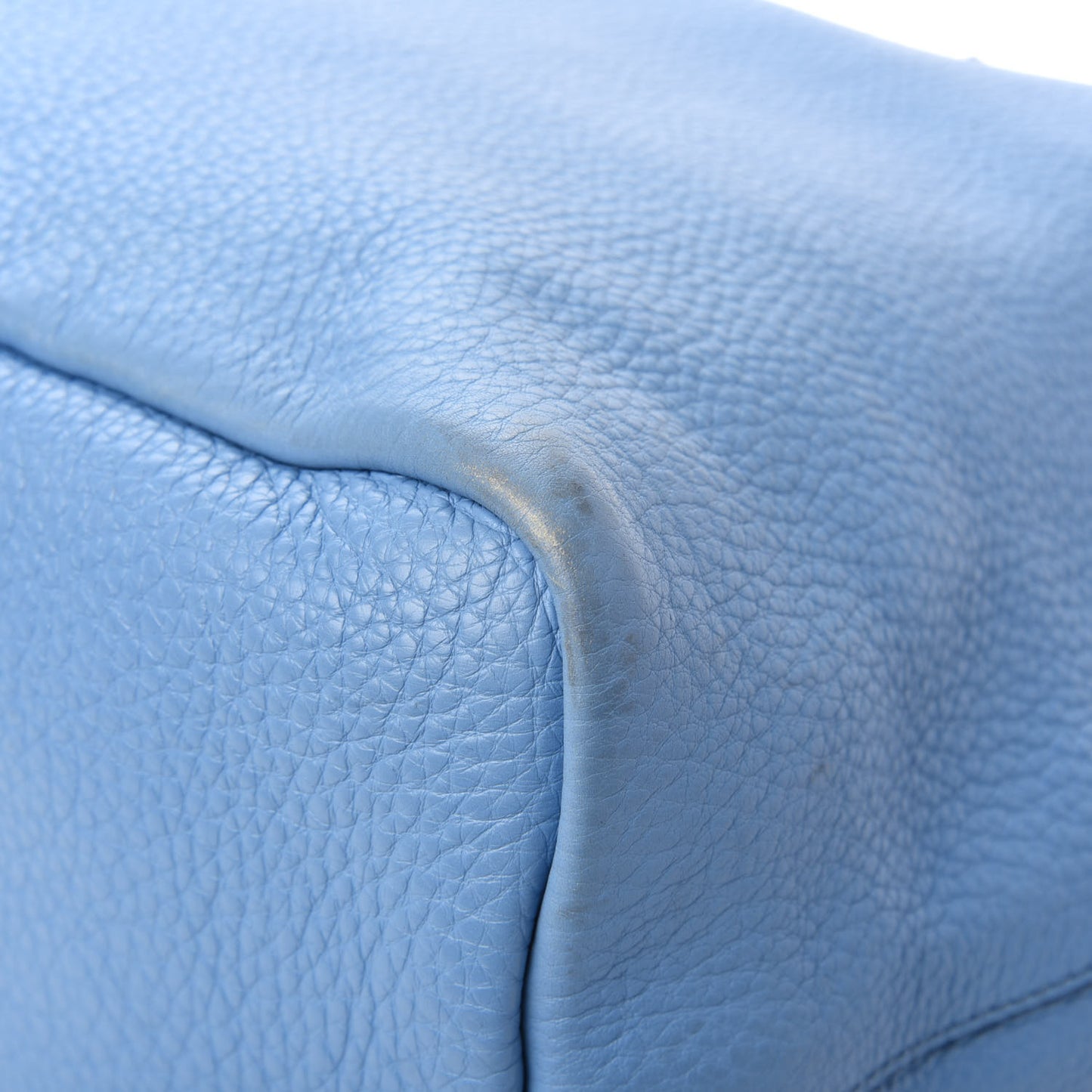 Grained Calfskin Large Antigona Tote Blue Brown