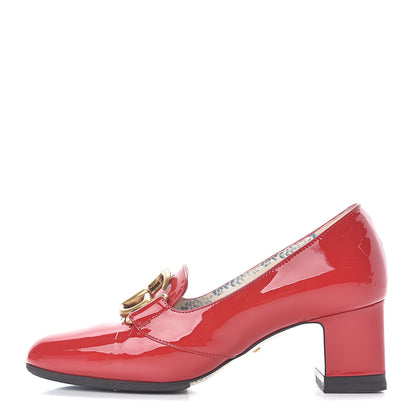 Gucci Vernice GG Victoire 55mm Loafer Pumps 36.5 Hibiscus Red 1 of 11