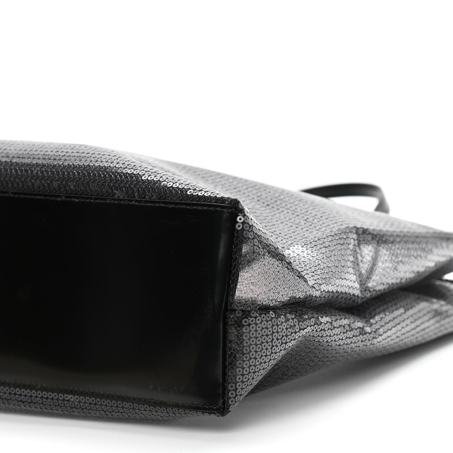 Sequin Mesh Tote Bag Black