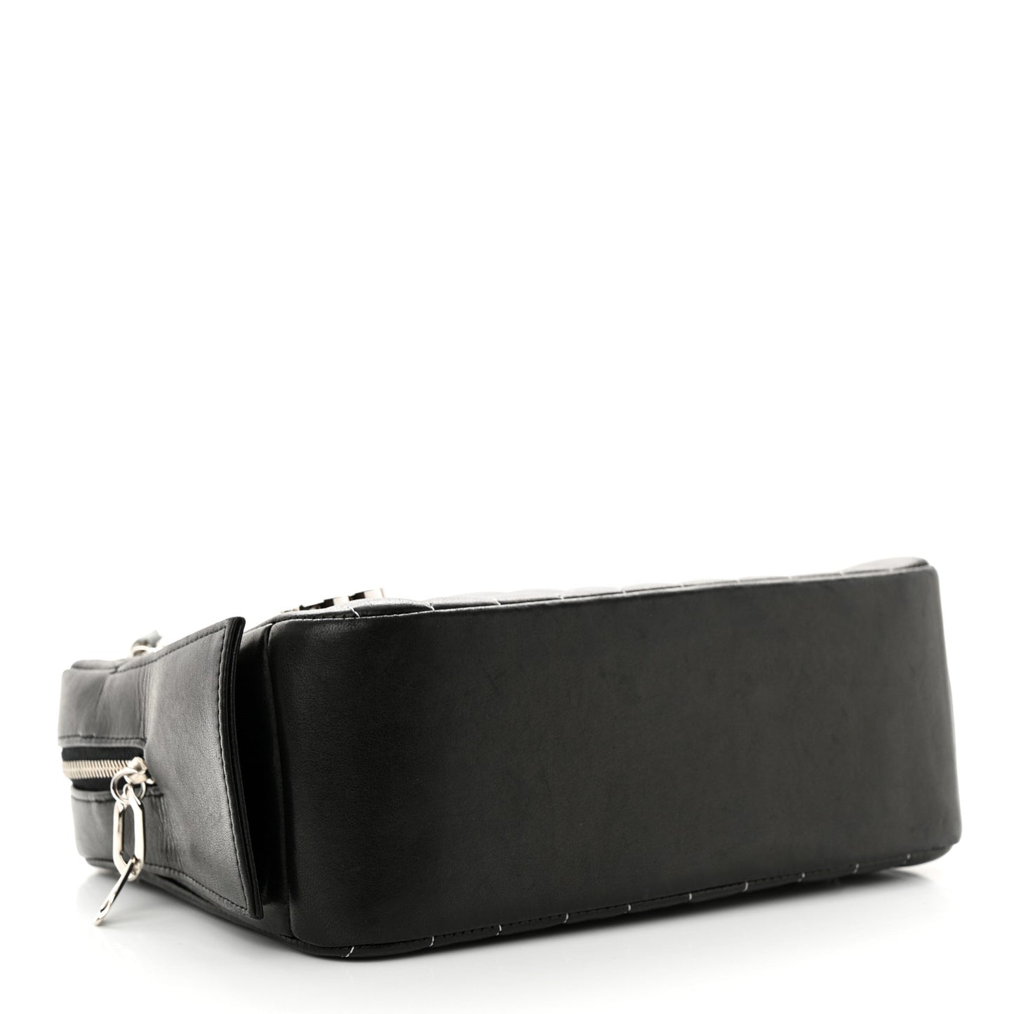 Lambskin Vertical Quilted Mademoiselle Small Camera Case Black