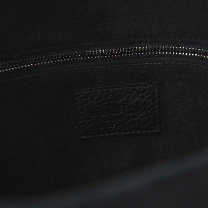 Valentino Garavani Pebbled Calfskin Rockstud Messenger Black 8 of 9