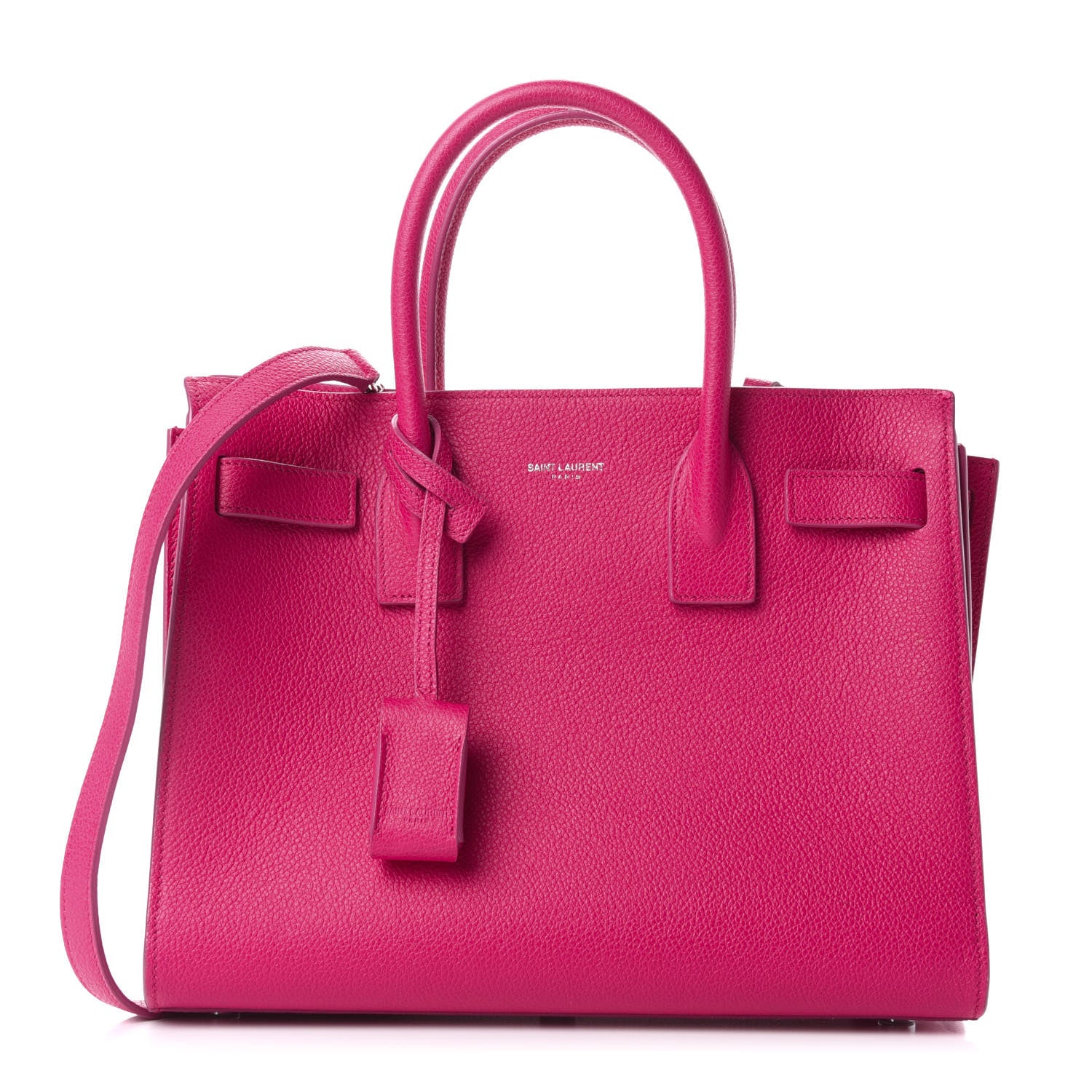 Saint Laurent Grained Calfskin Baby Sac De Jour Fuchsia 1 of 8