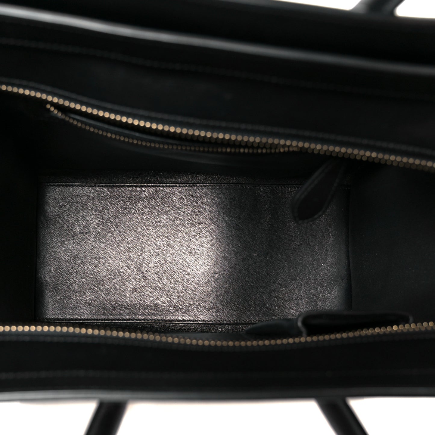 Shrunken Lambskin Micro Bi-Color Luggage Black White