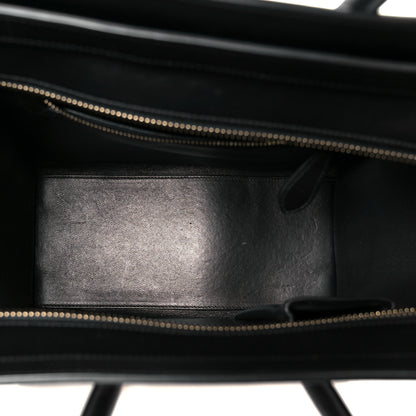 Celine Shrunken Lambskin Micro Bi-Color Luggage Black White 5 of 9