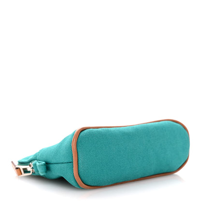 Hermes Cotton Canvas Mini Bolide Travel Cosmetic Pouch Vert Verone 4 of 11
