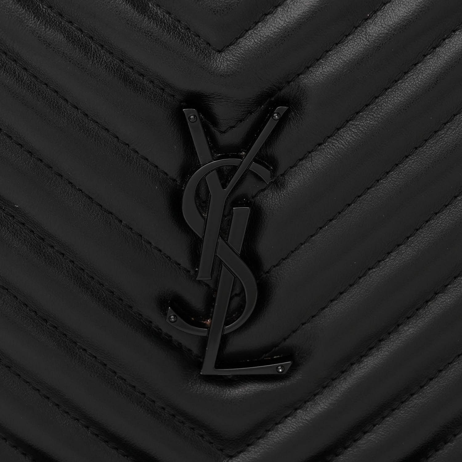 Saint Laurent Calfskin Matelasse Monogram Monochrome Lou Camera Bag Black 11 of 16
