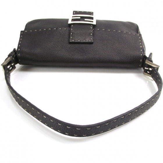 Fendi Calfskin Romano Selleria Baguette Black 5 of 10