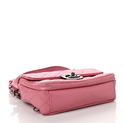 Chanel Shiny Goatskin Quilted Small Double Carry Waist Chain Flap Pink 3 of 8