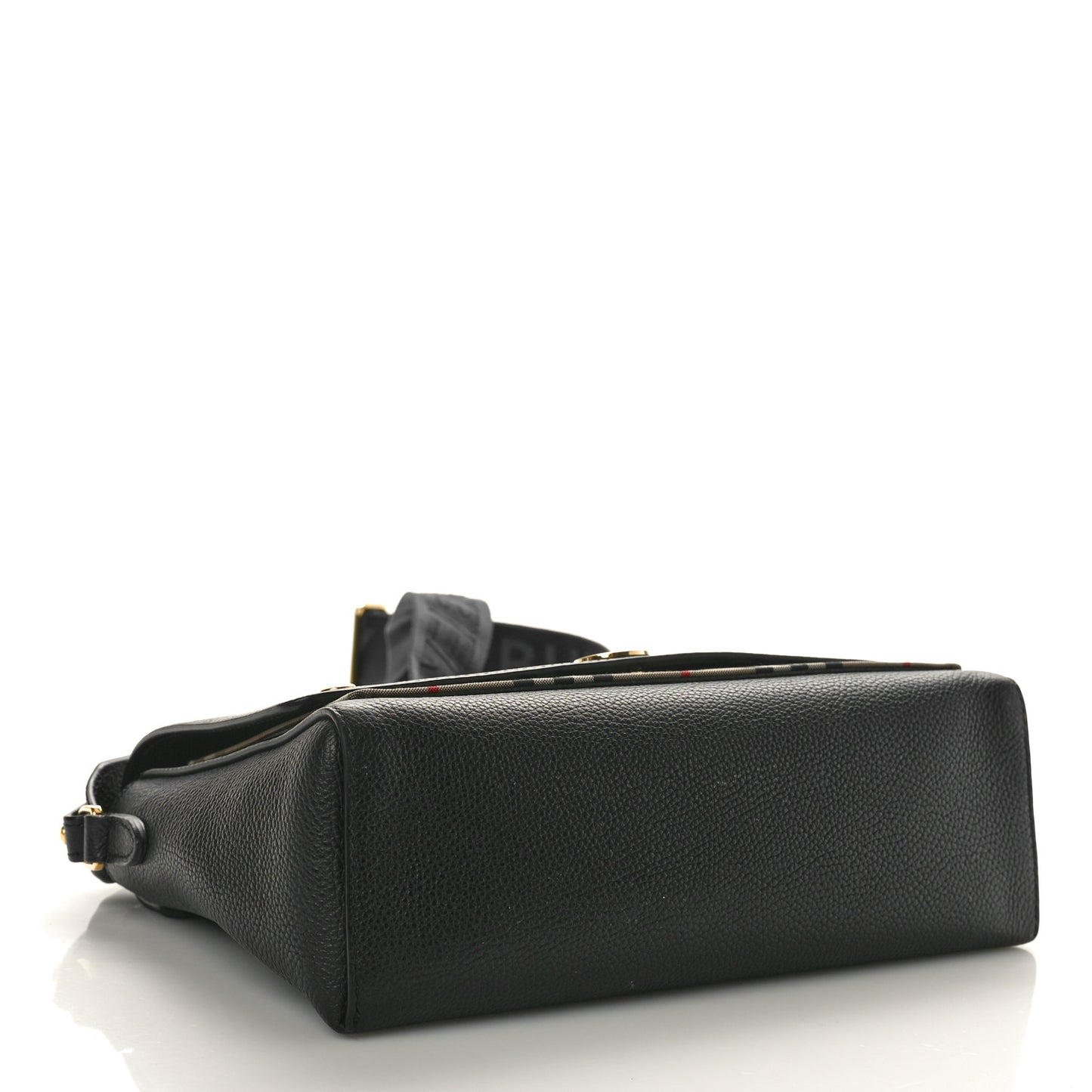 Grainy Calfskin Vintage Check Note Crossbody Bag Black