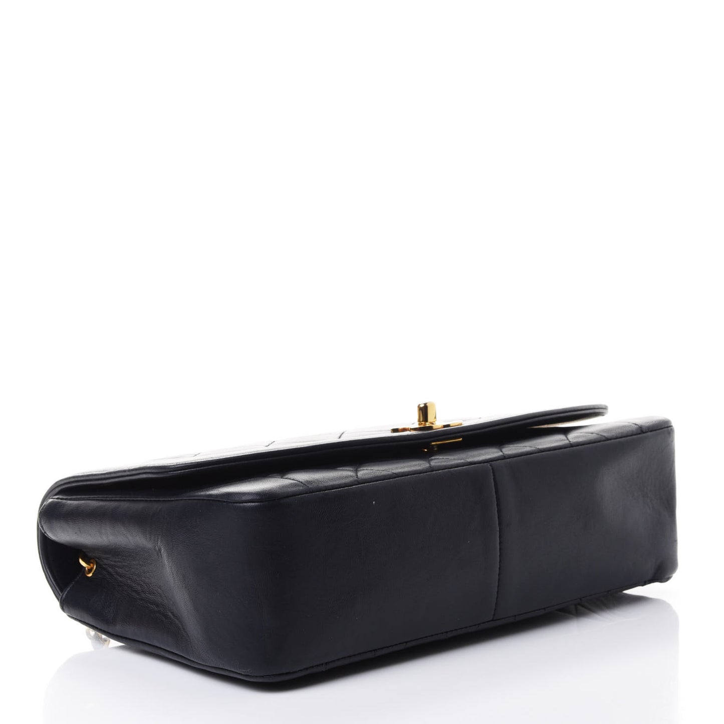 Lambskin Quilted Medium Single Flap Black