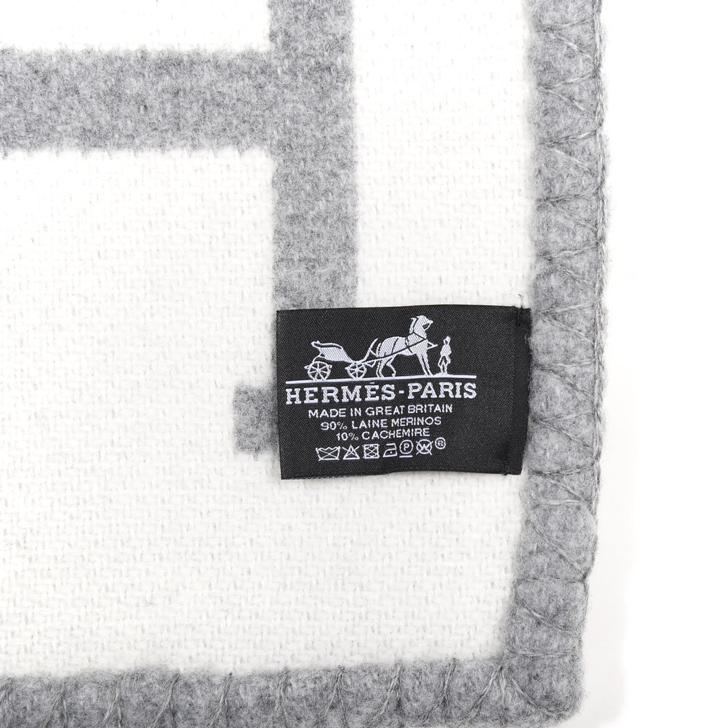 Wool Cashmere Avalon III Blanket Ecru Gris Clair