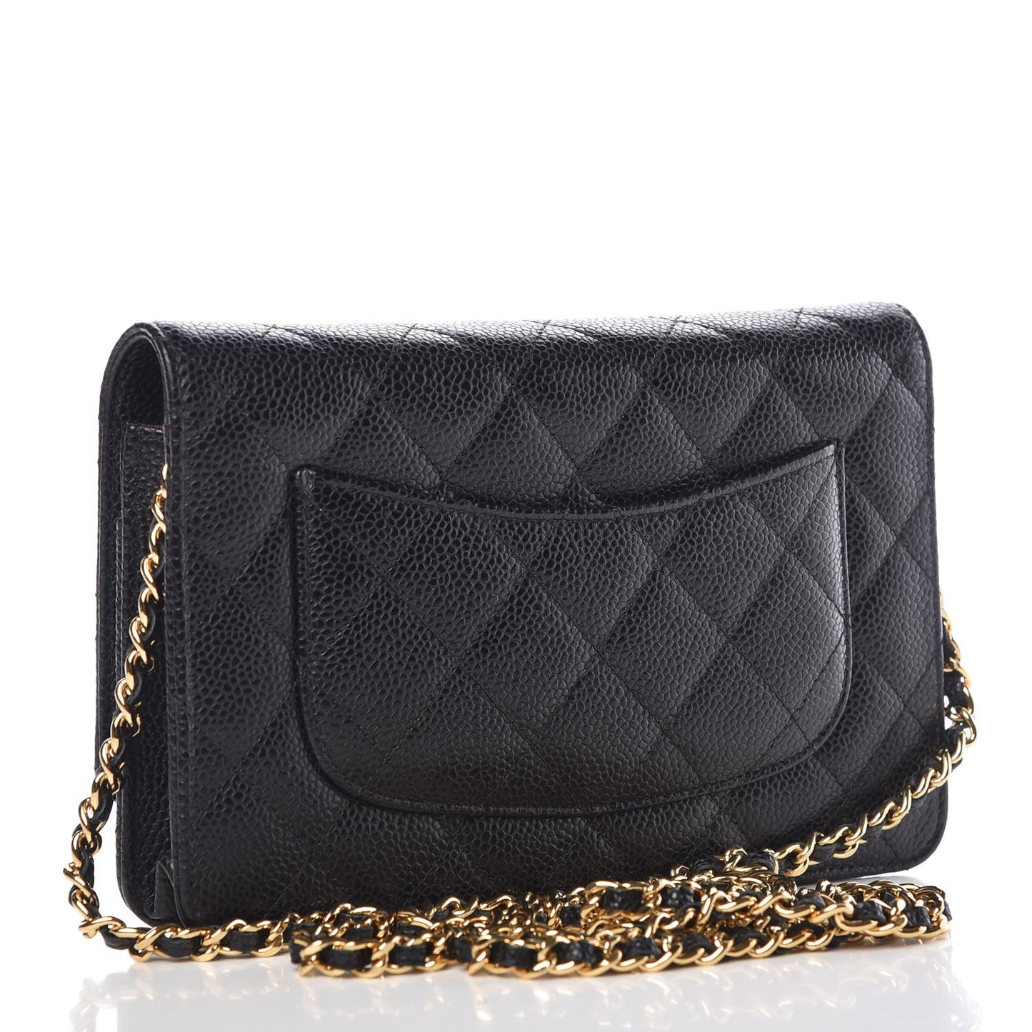 Caviar Quilted Wallet On Chain WOC Black