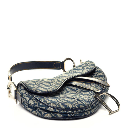 Christian Dior Monogram Saddle Bag Blue 4 of 8