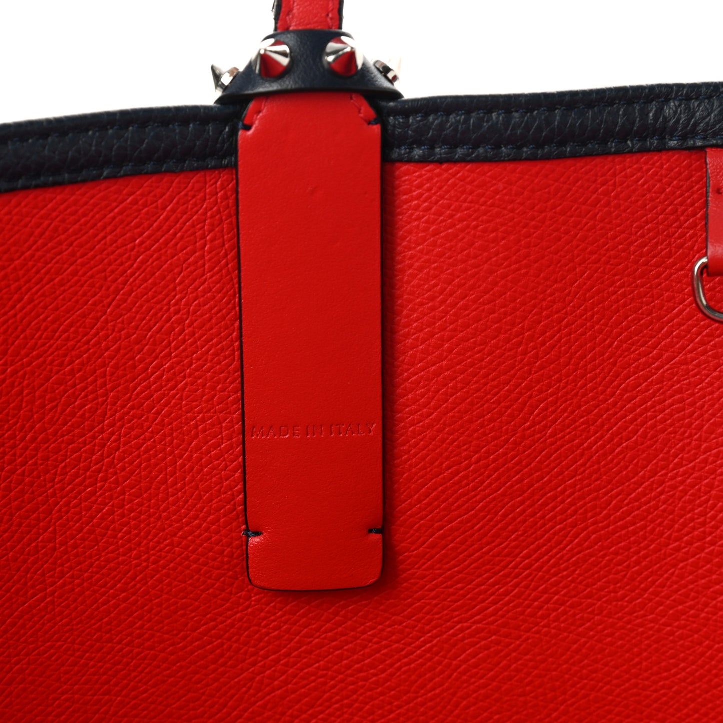 Calfskin Spikes East West Cabata Tote Navy