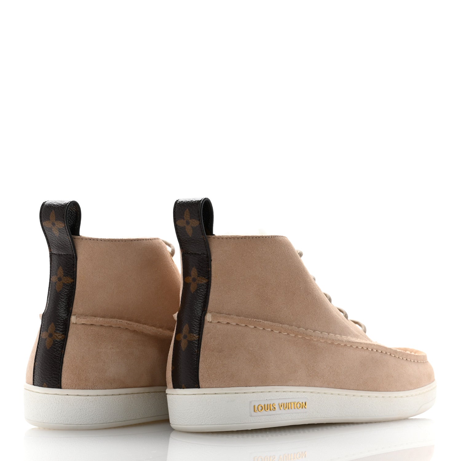 Louis Vuitton Suede Calfskin Minnea Sneaker Boot 38 Beige 4 of 10