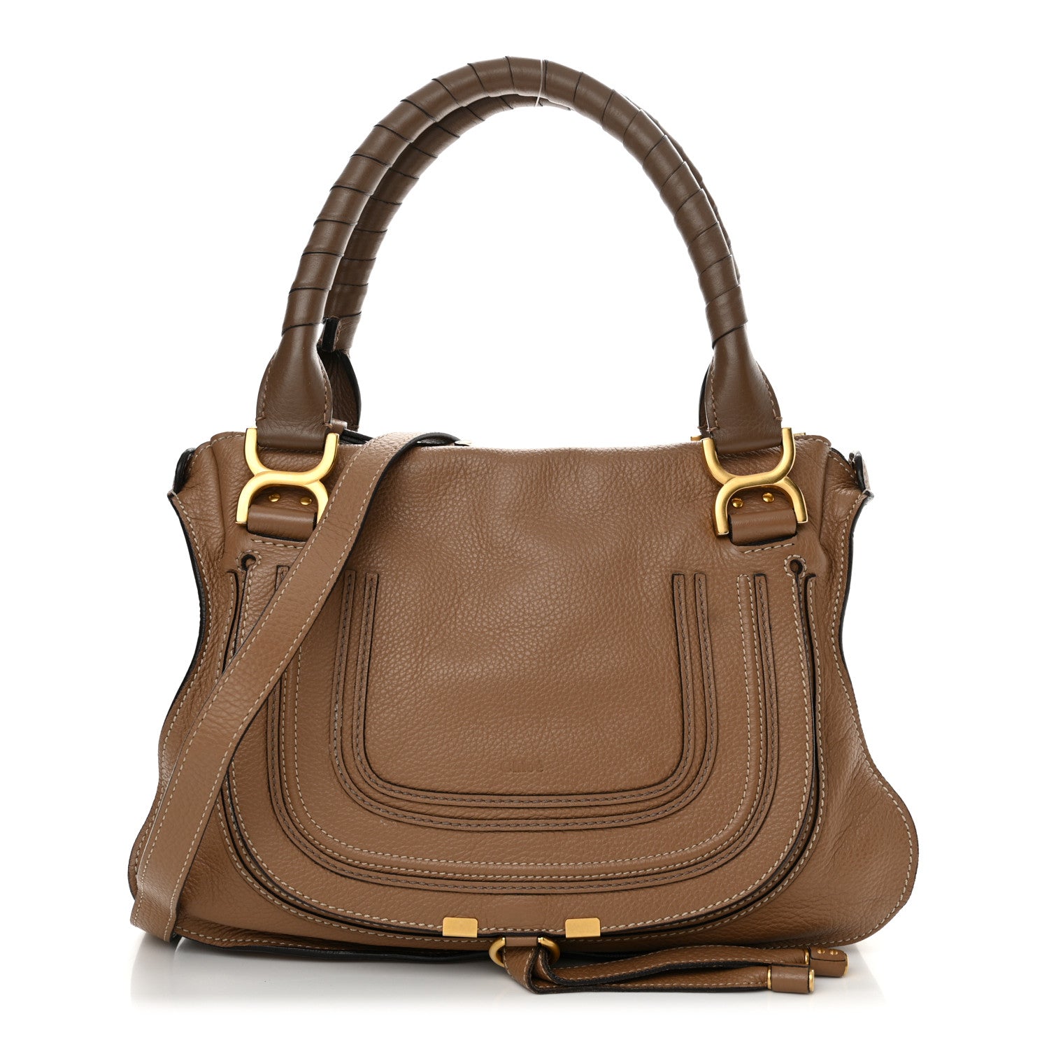 Chloe Calfskin Medium Marcie Satchel Desert Taupe 1 of 14