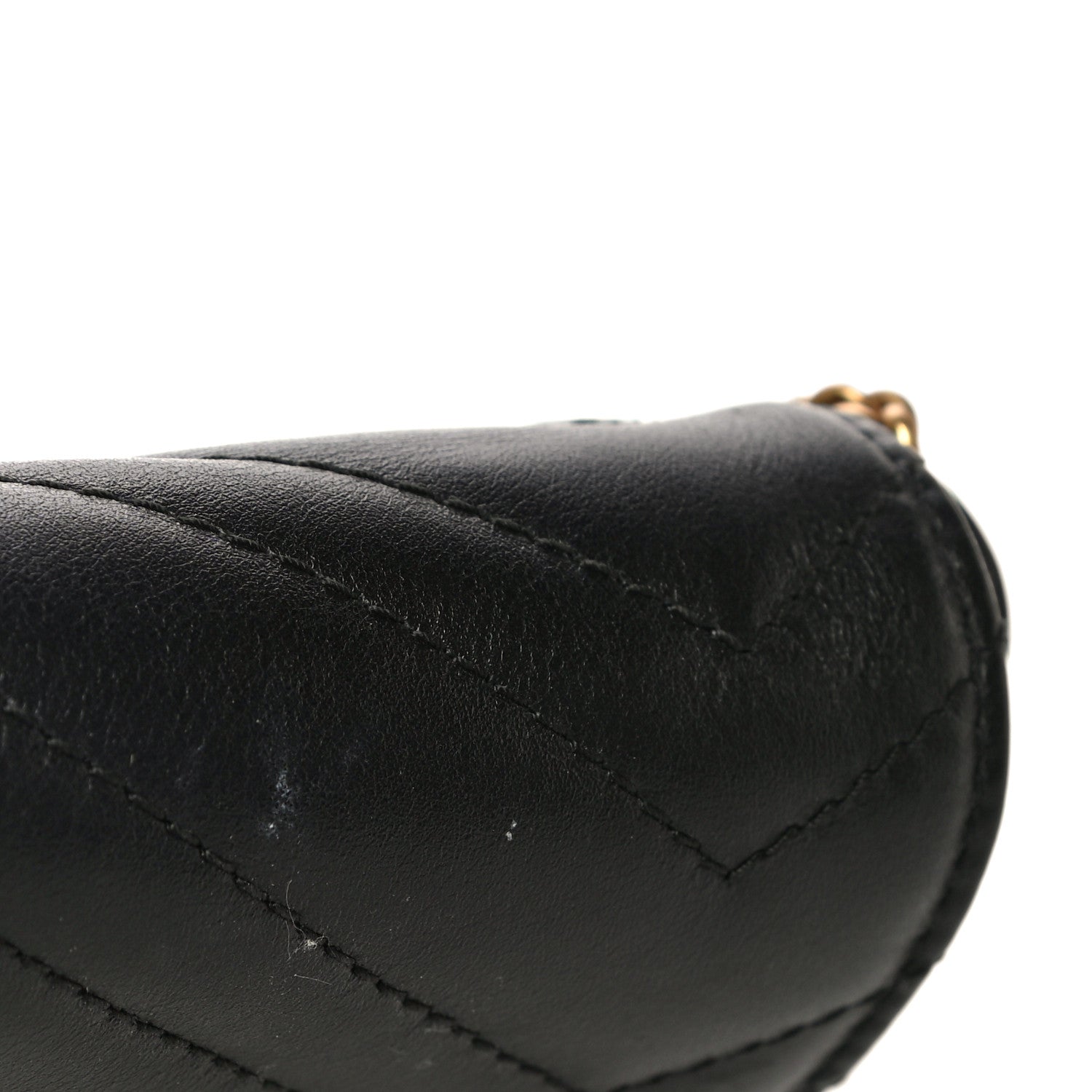 Gucci Calfskin Matelasse Super Mini GG Marmont Shoulder Bag Black 16 of 17
