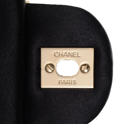 Chanel Satin Quilted Jeweled East West Flap Black 6 of 8
