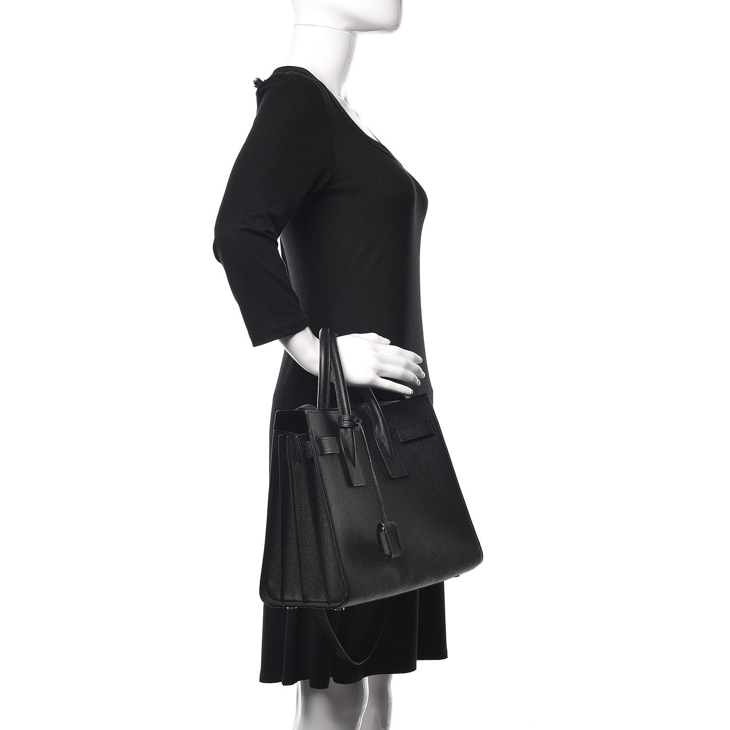 Saint Laurent Grained Calfskin Small Sac De Jour Black 3 of 17