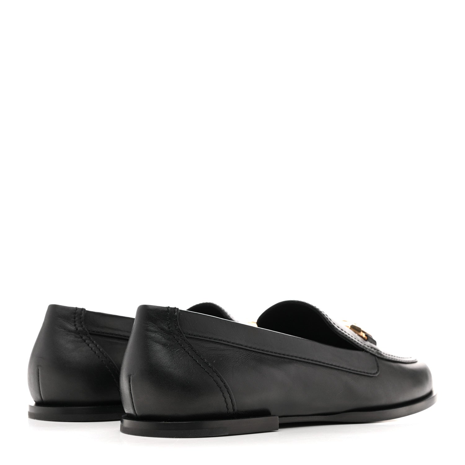 Chanel Shiny Calfskin Metal CC Mocassin Loafers 38.5 Black 5 of 10
