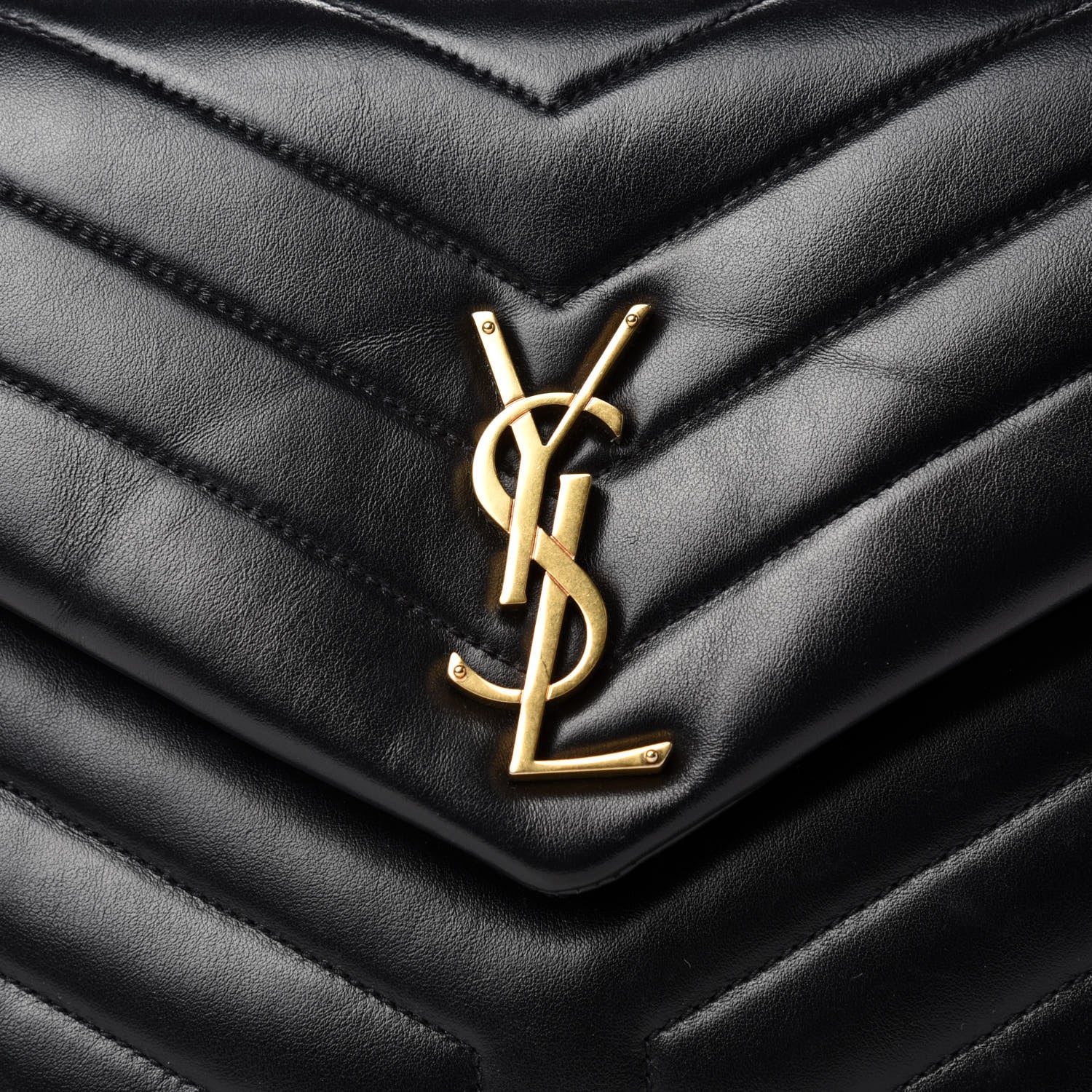 Saint Laurent Calfskin Y Quilted Monogram Medium Loulou Chain Satchel Black 16 of 16