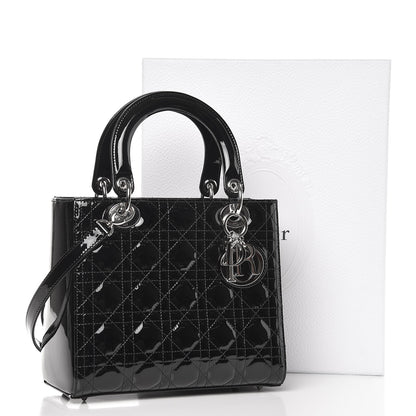 Christian Dior Patent Cannage Medium Lady Dior Black 9 of 9