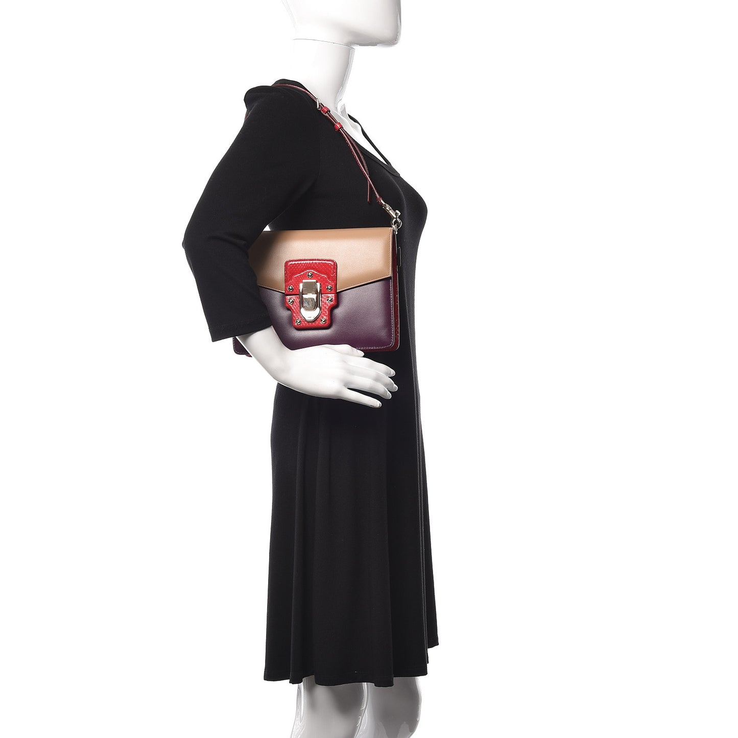 Calfskin Ayers Lucia Shoulder Bag Ghiaccio Mosto