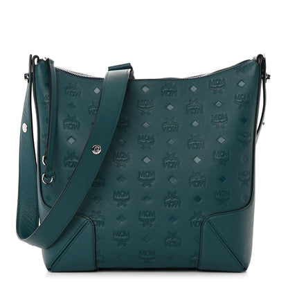 MCM Calfskin Ottomar Monogram Medium Klara Hobo Blue 1 of 12