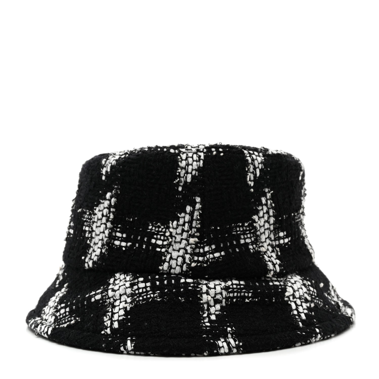 Chanel Tweed Bucket Hat S Black White 6 of 8