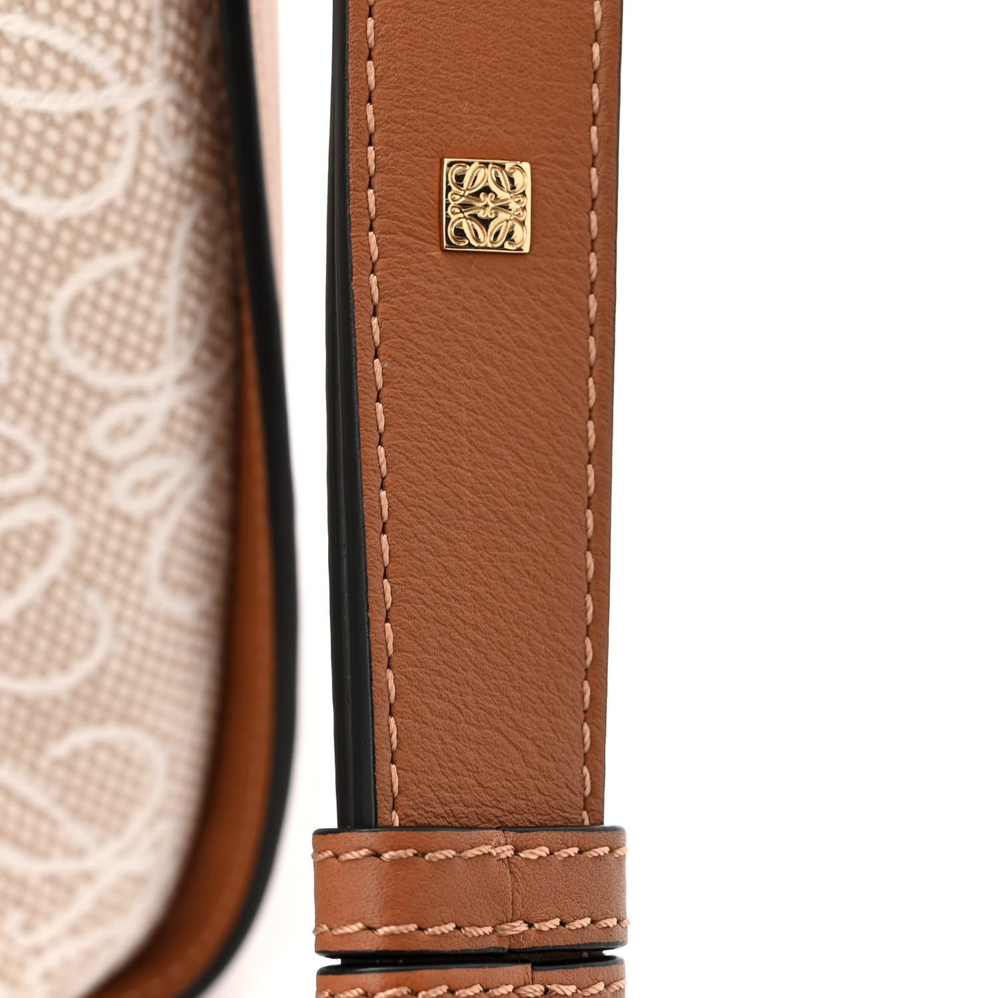 Calfskin Canvas Anagram Small Hammock Shoulder Bag Ecru Tan