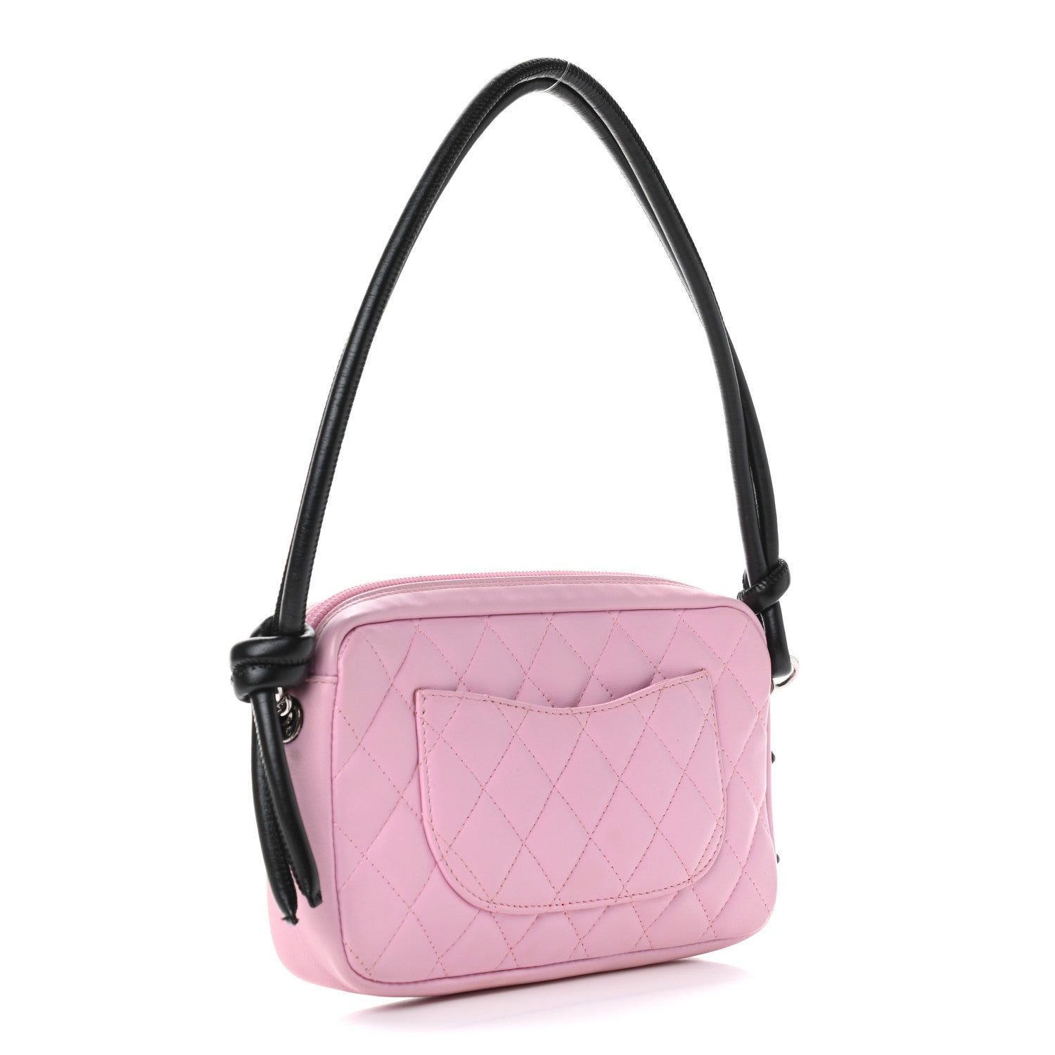 Chanel Calfskin Quilted Cambon Pochette Pink Black 3 of 10