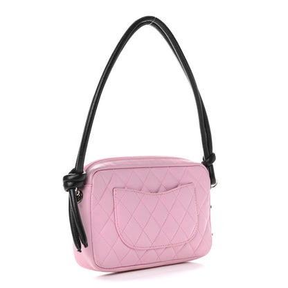 Chanel Calfskin Quilted Cambon Pochette Pink Black 3 of 10