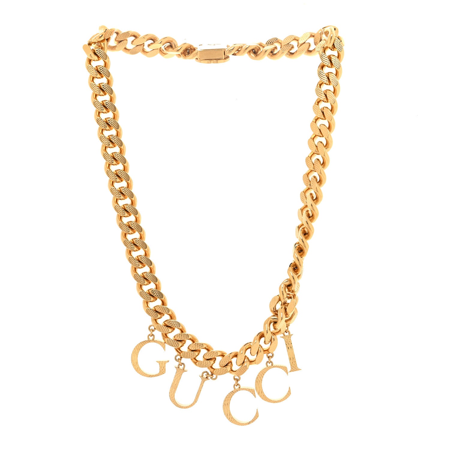 Gucci Script Choker Necklace Gold 3 of 4