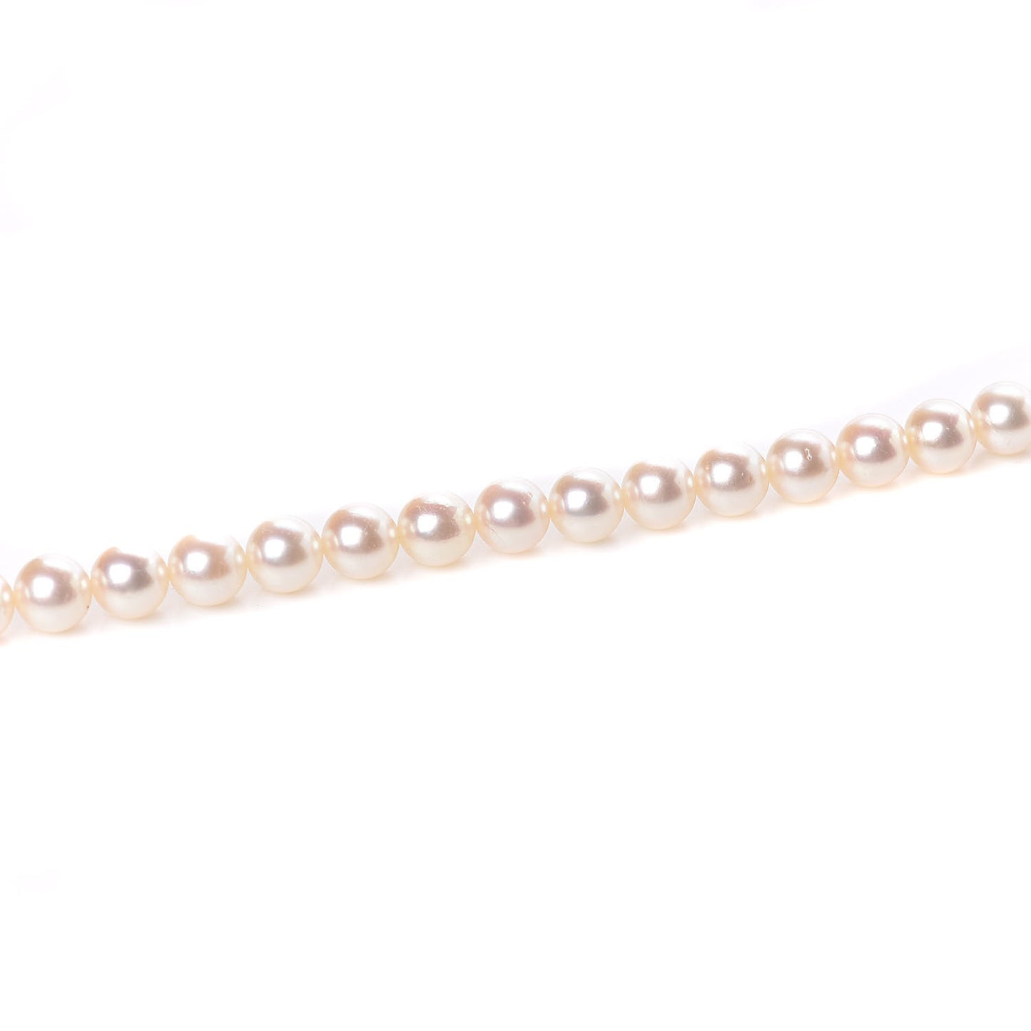 14K White Gold Akoya Pearl 6-6.5mm Strand Necklace 22"