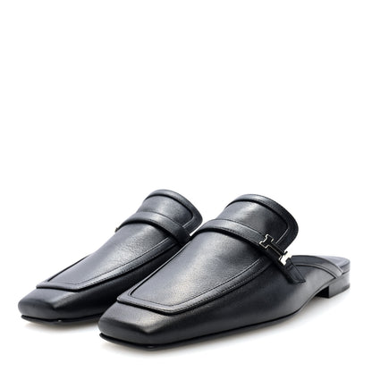 Hermes Goatskin Groupie Mules 38 Black 3 of 10