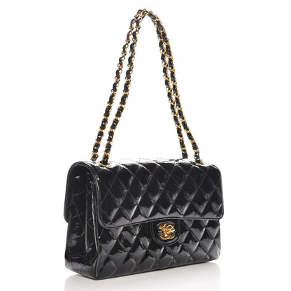 Chanel Patent Quilted Medium Double Sided Single Flap Black 3 of 9