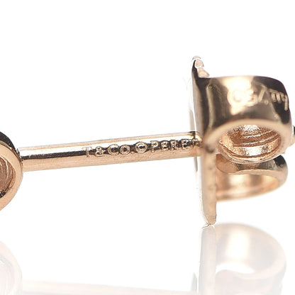 Tiffany 18K Rose Gold Diamond Elsa Peretti Diamonds by the Yard Open Heart Earrings 4 of 5