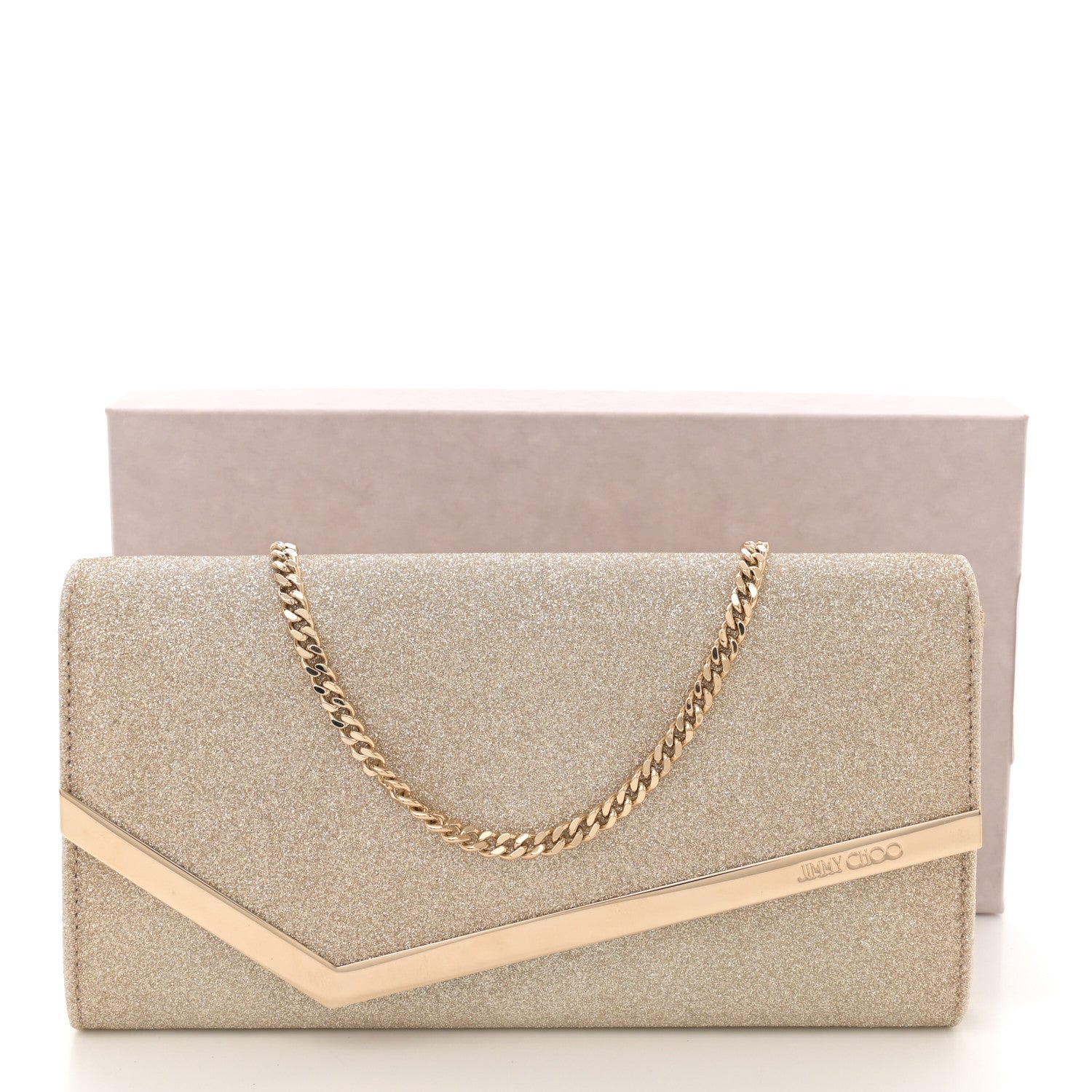 Jimmy Choo Dusty Glitter Emmie Clutch Platinum Ice 11 of 11