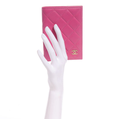 Chanel Lambskin Quilted Passport Holder Fuchsia 2 of 7