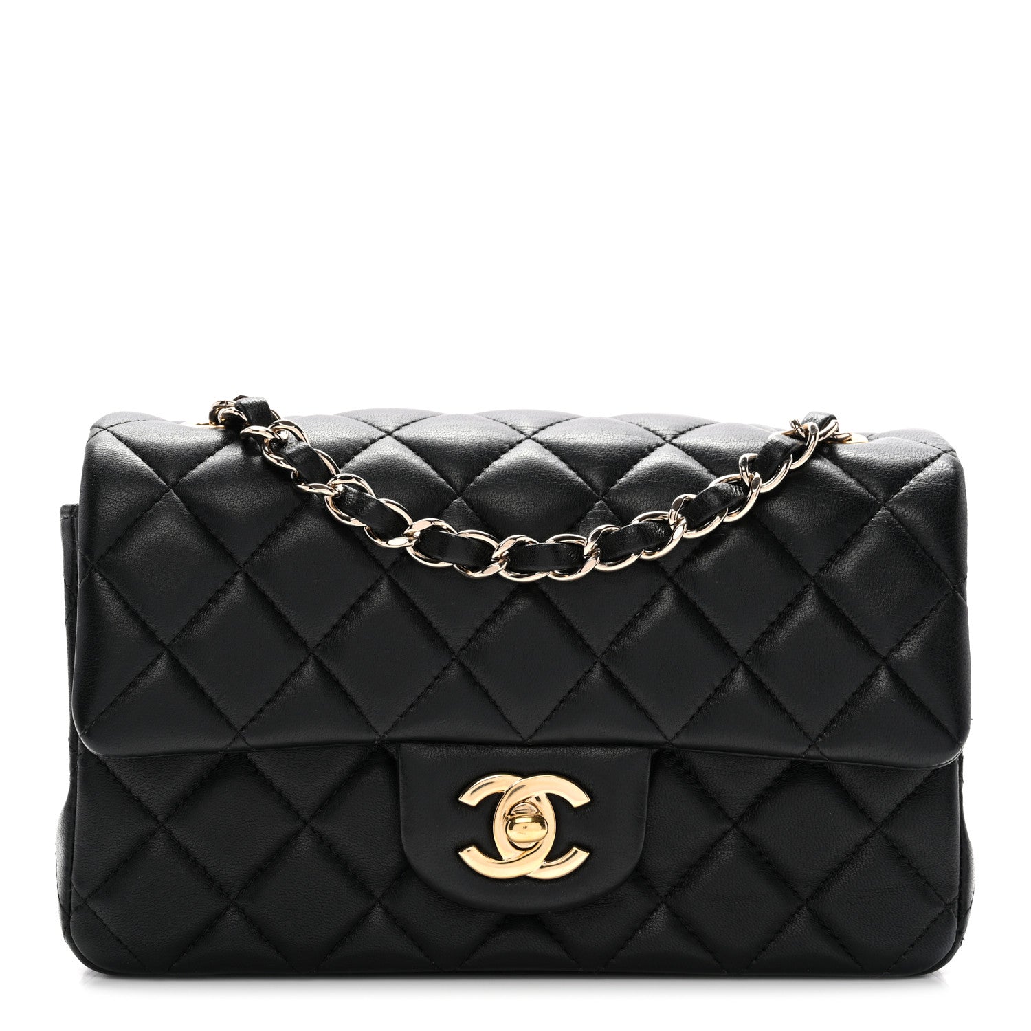 Chanel Lambskin Quilted Mini Rectangular Flap Black 1 of 11
